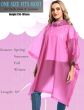 AllExtreme EVA Poncho Raincoat Transparent Hooded Water Resistant Rain Jacket with Sleeves for Women Men (Pink)