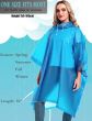 AllExtreme EVA Poncho Raincoat Transparent Hooded Water Resistant Rain Jacket with Sleeves for Women Men (Blue)