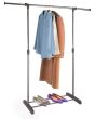 Allextreme Elegant Commercial Grade Clothing Garment Rack Adjustable Single Rail Garment Rack Portable Clothing Hanging Rolling Clothes Rack