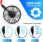 AllExtreme Mini Neck Fan Neckband Sports Fan USB Rechargeable Foldable Cooler for Office Gym Home