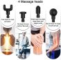 Allextreme HF-280 Cordless Rechargeable Handheld Percussion Massage Gun Deep Tissue Massager with Quiet, 6 Speed High-Intensity Vibration and 4 Massage Heads