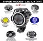 AllExtreme EXU7MB1 U7 Mini CREE LED Fog Light Work Lamp with Hi/Low, Flashing Beam and Blue Angel Eye Ring for Cars and Motorcycles (12W, Blue & White Light, 1 PC)