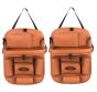 Allextreme EXFTCOT2 Universal PU Leather Auto Car Seat Back Organizer with Foldable Dining Table Tray, Multipocket Storage Tablet, Bottle and Tissue Paper Holder (Tan, 2Pcs)