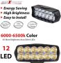 Allextreme EXL22SS Imported Universal 12 LED Fog Light Off/On Road Driving Work Lamp with 7/8 Inch Handlebar Switch for Bike Cars and Motorcycle (18W, White Light, 2 PCS)