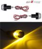 AllExtreme EXBYTL2P Imported Motorcycle 7/8" Handlebar Turn Signal LED Light Indicator Dual Color Blinker End Plug Cap DRL Lamp for all Bikes (Blue & Yellow, 2 PCS)