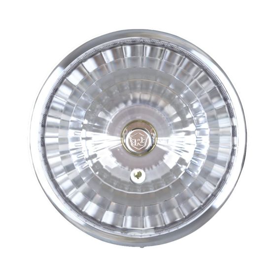 Allextreme EXBH3S1 7 Inch Round Headlight 35W Halogen Bulb H4 with Attached Ring for Classic BS3, BS4 & BS6 350 Bullet Super Champ (Silver, 1 Pc)