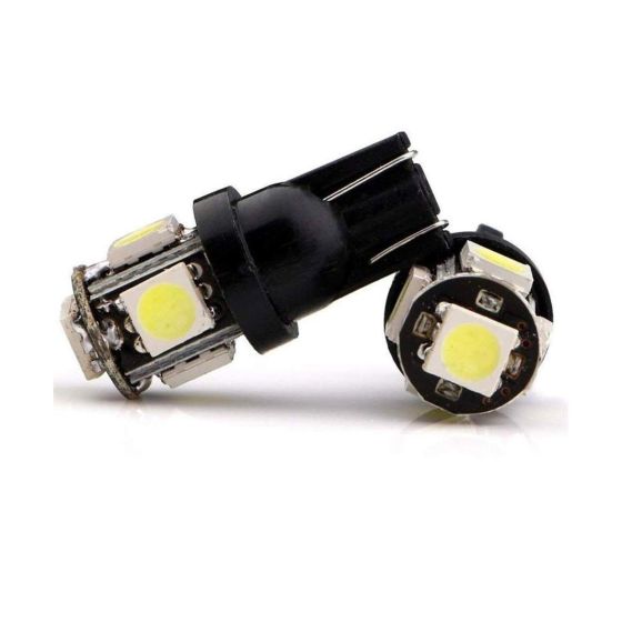 AllExtreme EXT10 LED Parking Light Super Bright 5 SMD Car Interior License Plate Wedge Dome Trunk Dashboard Bulb for Car Bike and Motorcycle (0.6W, Black, 2 PCS)