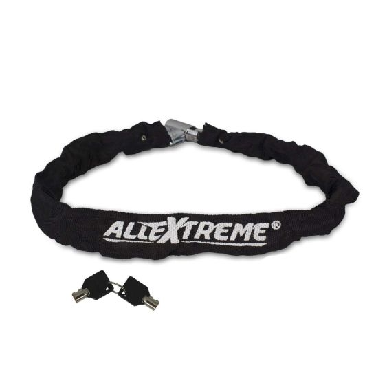AllExtreme EXBHCL1 Heavy Duty Stainless Steel Helmet Lock Anti-Theft Luggage Secure Chain Lock Device with 2 Keys (Black)