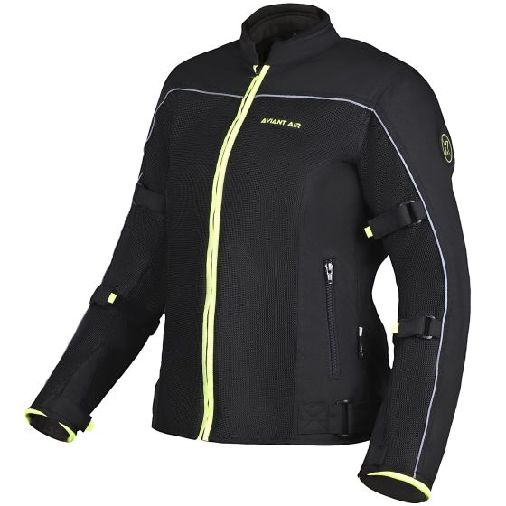 Allextreme AVIANT AIR Women Bike Riding Jacket CE Level 2 Certified Armour Protector Elbows Shoulders Protection Mesh Fabric Motorcycle Rider Gear (S, Black/Green)