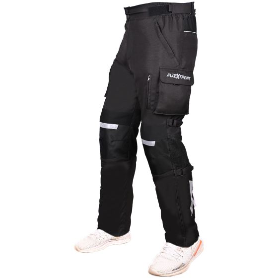 Allextreme Bike Riding Pants CE Level 2 Certified Knee-Shin and Level-2 Hip Protectors 600D Polyester All Weather Protection Motorcycle Rider Gears for Men (Black, 3XL)