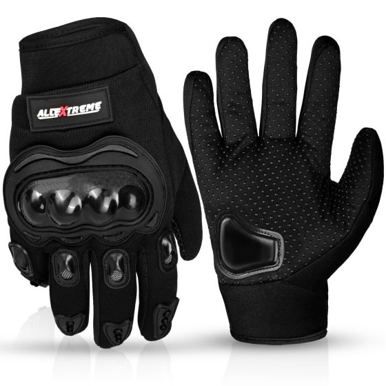 Allextreme Probiker Protective Full Finger Gloves Anti-Skid Surface Breathable Bike Riding Glove for Motorcycle Bike Cycling Climbing Mountaineering Hiking (L, Black)