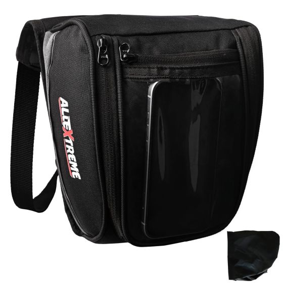 Allextreme Universal Bike Tank Bag Pouch (Non Magnetic) with Straps to use as Sling Pouch Bike Riding Accessory for All Motorcycles (2.5Ltr, Black, 1 Pc)