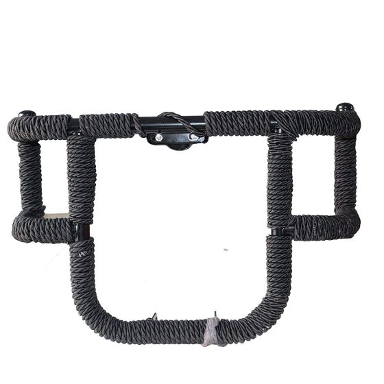 AllExtreme EXAFLGR Heavy Duty Metal Stainless Steel Air Fly Leg Guard Front Bike Safety Crash Bar with Black Rope Compatible for BS3 & BS4 Model Bullet 350cc & 500cc (Black)