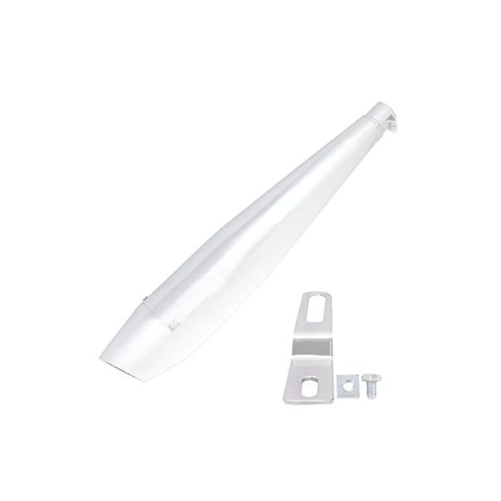 AllExtreme EX086 Dolphin Model Bike Exhaust Silencer with Glasswool Compatible for BS3 and BS4 Model Bullet 350cc and 500cc (Chrome)