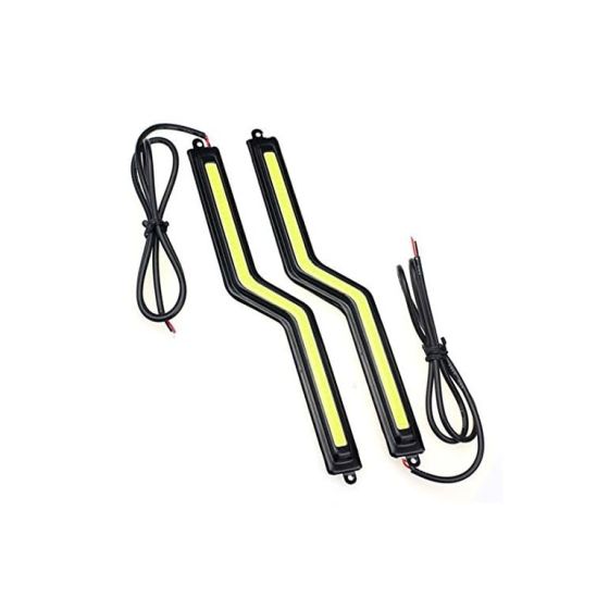AllExtreme EXDRLZ2 White Zigzag Shape Car Daytime Running Light for All Cars (Set of 2)