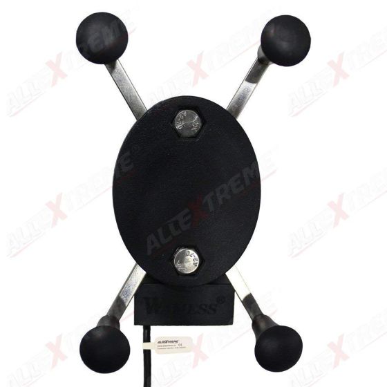ALLEXTREME EXBM1PH Universal Mobile Mount Cell Phone Holder with USB Charger and 360 Rotation for Motorcycles & Bikes (Black)