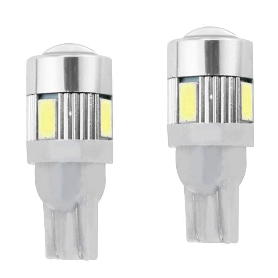 Allextreme EXT106W Universal T10 LED Parking Light 6 SMD Super Bright Interior Pilot License Plate Dome Indicator Lamp Bulb for Car Bike and Motorcycle (2W, White, 2 PCS)