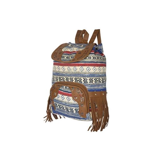 Allextreme Fashion Stylish Backpack/Handbag Cool Vintage Woven Canvas Casual Daypack for Women & Girls Boys Casual Book Bag Sports Daypack (Blue)