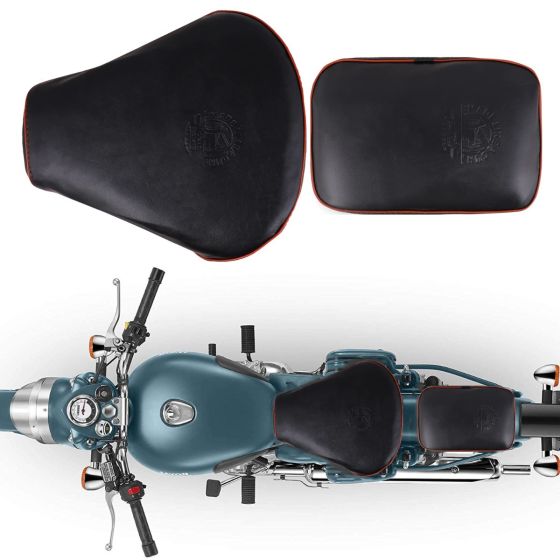 Allextreme Motorcycle Seat Cover PU Leather Anti Skid Split Water-Resistant Bike Cushion Compatible with All Motorcycles- (Silver, Model-11)