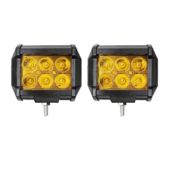 Allextreme EX6AY041 6 LED Fog Light Bar 30W Spot Beam Off Road Driving Lamp Cree Universal Fitting LED for Truck Car ATV SUV Jeep Bikes (Amber Yellow)