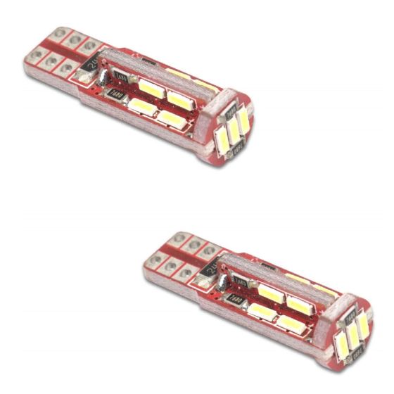 Allextreme EXT10WL Universal T10 LED Parking Light 19 SMD Super Bright Interior Pilot License Plate Dome Indicator Lamp Bulb for Car Bike and Motorcycle (5W, White, 2 PCS)