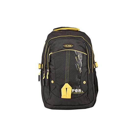 Allextreme 15.6" Water Proof Lightweight Backpack Laptop Tablet Nylon Bag for Men and Women (Black & Yellow)
