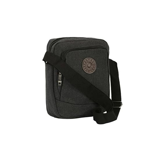 Allextreme EXBGP05G Unisex Multi-pocket Canvas Small Messenger Hand Bag Casual Travel Organizer Crossbody Shoulder Bag for Hiking & Traveling (Grey)