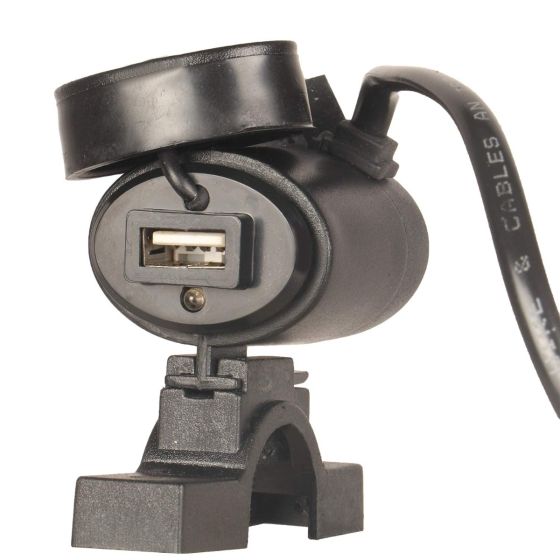 AllExtreme EXUCC005 Universal Waterproof Motorcycle USB Charger Adapter with Cap & Power LED Indicator with Installation Kit (9-36V)