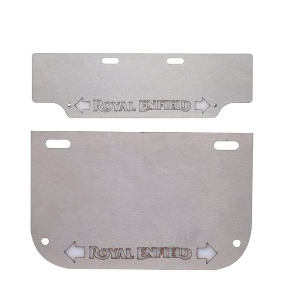 Allextreme EXNPL050 Steel Number Plate Set Front and Rear with Led Light (Silver Colour) Corrosion Proof Licence Plate