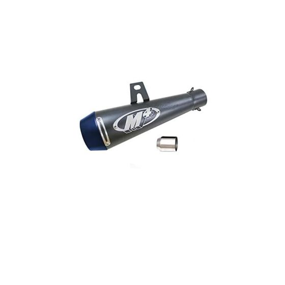 AllExtreme EX51MSB 51mm Inlet Long Grenade Launcher Shape Exhaust Pipe Muffler Silencer with Explosion Fire Shot Sound Compatible for Scooter Motorbike (Blue Tail)