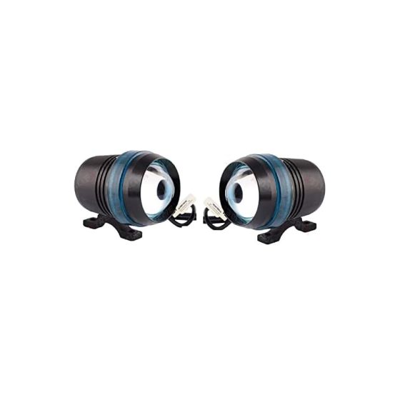 Allextreme EXBU3F2 U3 LED Fog Light Universal Spot Driving Head Lamp with Blue Ring for Cars Bikes and Motorcycles (8W, White & Blue Light, 2 PCS)