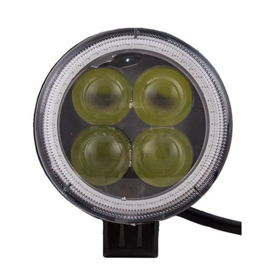 Allextreme EX4LD1R 4 LED Fog Light Spot Beam Waterproof Pod Driving Work Light with Red Outer Ring for Motorcycle Jeep Truck Boat and Cars (20W, White Light and Red, 1 PC)