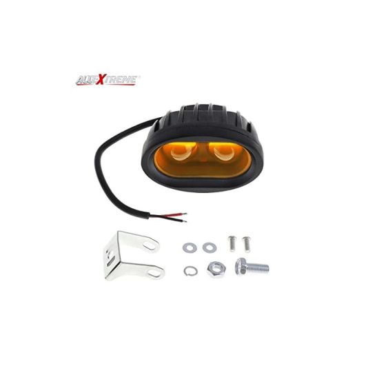 Allextreme EX4IFLY2 2 LED Oval Projector Fog Light Auxiliary Spot LED Light Off-Road Driving Lamp for Motorcycle Car SUV and Bikes (20W, Yellow Light, 2 PCS)