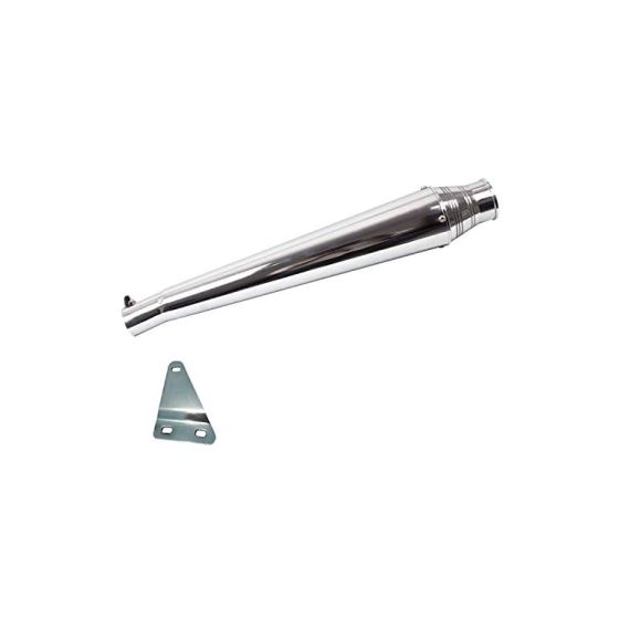 AllExtreme EXTMSLC Torque Model Silencer with Bush Compatible for Royal Enfield BS3 and BS4 Model Bullet 350cc and 500cc (Chrome)