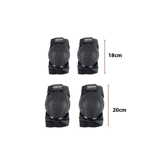 Allextreme EXKEG04 Breathable Adjustable Knee & Elbow Pads Protection Motorcycle Racing Riding Unisex Knee Guard Armor Proctective Gear with Microfiber Towel