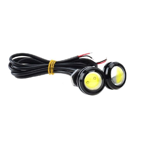 Allextreme EXELLR2 Eagle Eye Universal License Number Plate LED Light Bumper Daytime Running Lamp for Bikes, Motorcycles, Cars, SUVs and Truck (9W, Red, 2 PCS)