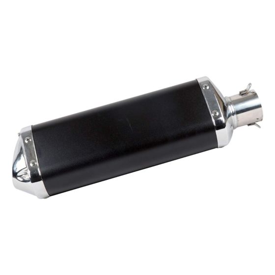 AllExtreme EXSMSB1 1.5-2'' Exhaust Muffler Silencer Universal Stainless Steel Inlet with Removable DB Killer for Street Sports Bikes, Motorcycles and Scooters- Black