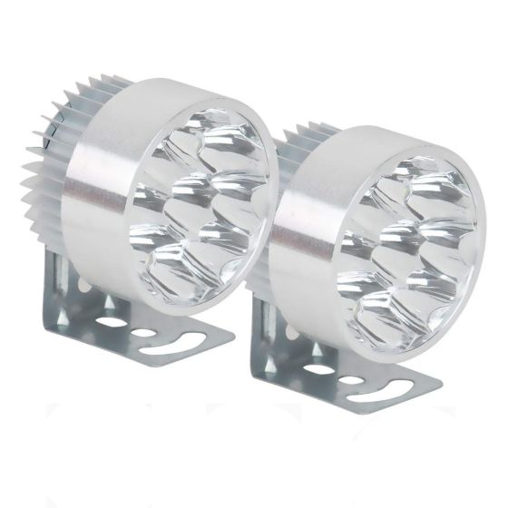 Allextreme EXG9FGW 9 LED Round Fog Light Spot Beam Waterproof Heavy Duty Work Light for Motorcycle Jeep Off Road Cars Truck Boat (9W, White Light, 2 PCS)