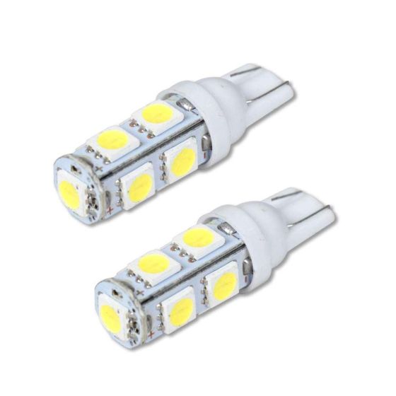 Allextreme EXT10CW3 Universal T10 LED Parking Light 9 SMD Super Bright Interior Pilot License Plate Dome Indicator Lamp Bulb for Car Bike and Motorcycle (3W, White, 2 PCS)