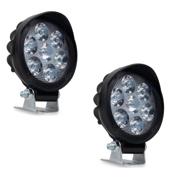 Allextreme EX7RF2P 7 LED 21W Round Fog Light for Motorcycle Car ATV Jeep 4x4 Tractor Off Road Waterproof Shockproof 3 Inch Lamp with Mounting - Pack of 2