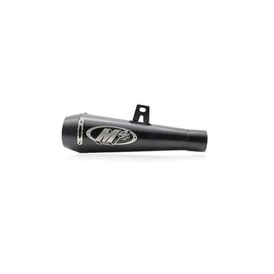 AllExtreme EX51SFB 51mm Inlet Long Grenade Launcher Shape Exhaust Pipe Muffler Silencer with Explosion Fire Shot Sound Compatible for Scooter Motorbike (Full Black)