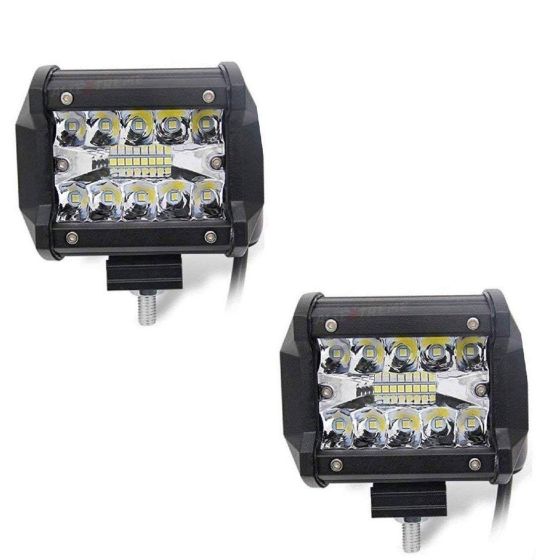 Allextreme EX4IF2P 18 LED Driving Fog Light Bar 4 inch Cube CREE Waterproof Pod Work Light for Bike Cars and Motorcycle (36W, White Light, 2 PC)