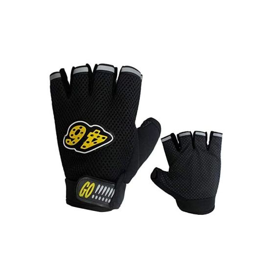Allextreme EXHFG02 Bike Racing Half Finger Gloves Soft & Breathable Design Ideal for Biking & Gyming - (Black, M)