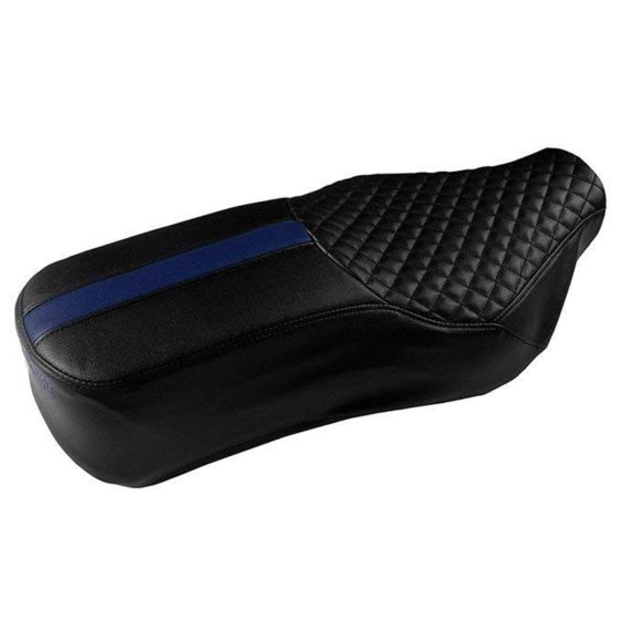 Allextreme EXCSCEB PU Leather Motorcycle Bike Seat Cushion Cover Anti Skid Seat Cover for Standard and Electra 350cc and 500cc (Blue)