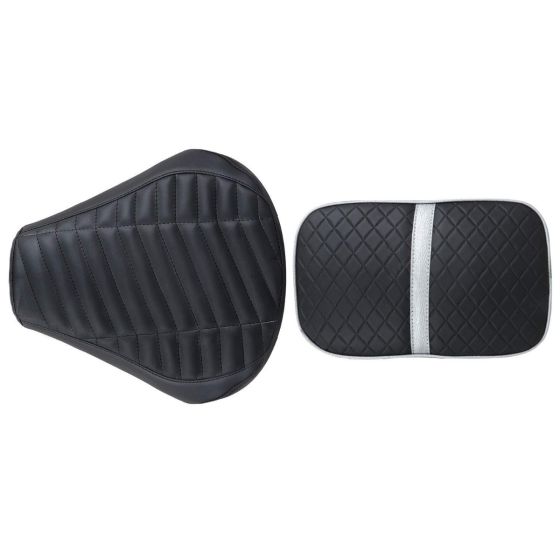 Allextreme Motorcycle Seat Cover PU Leather Anti Skid Split Water-Resistant Bike Cushion Compatible with All Motorcycles- (Silver, Model-19)