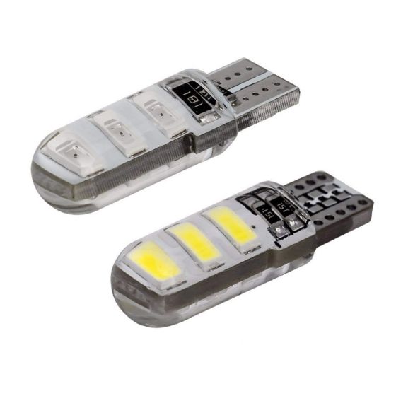 Allextreme EXT10W1 T10 LED Parking Light Universal Multipurpose 3W 6 SMD Super Bright Interior Pilot License Plate Dome Indicator Lamp Bulb for Car Bike & Motorcycle (White, 2 PCS)