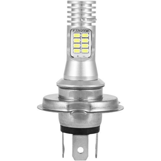 Allextreme EXM11R1 H4 High Brightness COB LED Headlight Bulb 1200LM Waterproof Head Lamp Bulb for Cars and Motorcycles (9W, White Light, 1 PC)