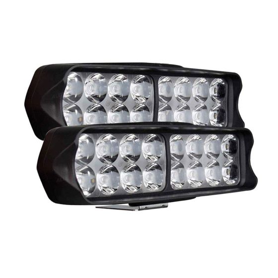 Allextreme EX16SW2 Imported Universal 16 LED Fog Light Off/On Road Driving Work Lamp for Bike Cars and Motorcycle (48W, White Light, 2 PCS)