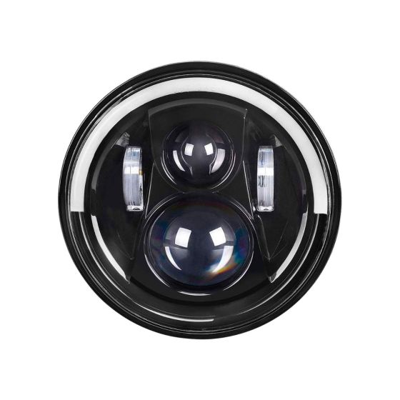 Allextreme EXHL7IP1 7 Inch Half Ring H4 H13 LED Headlight with DRL, High/Low Beam and Halo Ring Angel Eyes for Motorcycles and Cars (70W, White Light, 1 PC)