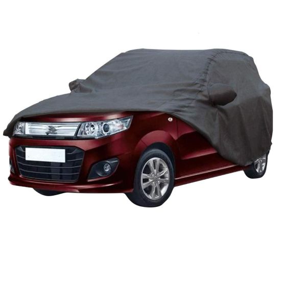 Allextreme W7004 Car Body Cover Compatible with Maruti Suzuki Wagon R Custom Fit Dustproof UV Heat Resistant Indoor Outdoor Body Protection (Grey with Mirror)